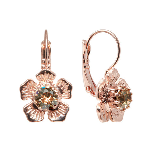 Auskari "Ziedu Krāšņums (Golden Shadow)" ar Swarovski™ kristāliem