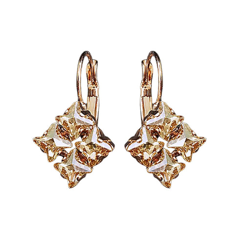 Auskari "Kristāla Viesuļvētra (Golden Shadow)" ar Swarovski™ kristāliem