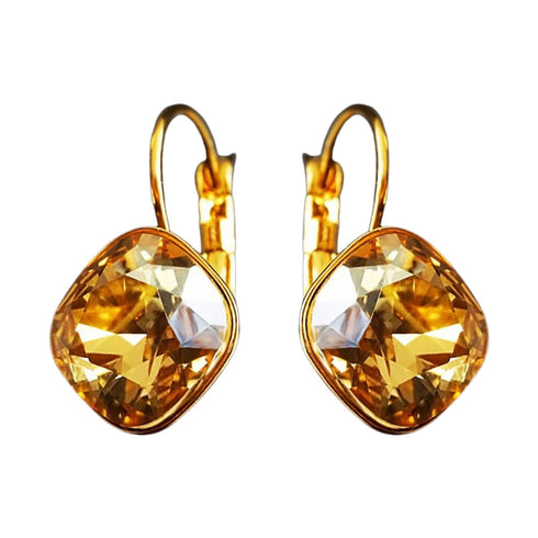 Earrings "Dazzling Sparkle IV (Golden Shadow)" with Swarovski™ crystals