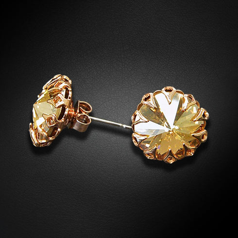 Auskari "Vintāžš (Golden Shadow)" ar Swarovski™ kristāliem