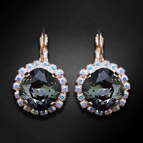 Auskari "Apžilbinošs Mirdzums III (Graphite)" ar Swarovski™ kristāliem