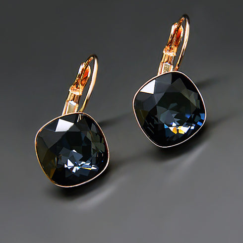 Auskari "Apžilbinošs Mirdzums IV (Graphite)" ar Swarovski™ kristāliem