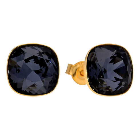 Sudraba auskari "Apžilbinošs Mirdzums (Graphite)" ar Swarovski™ kristāliem