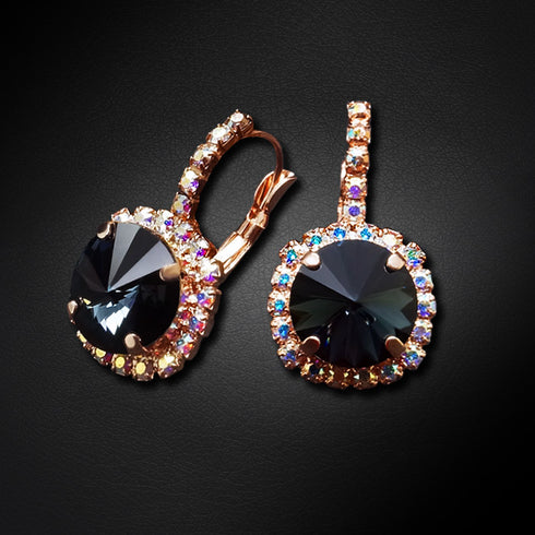 Auskari "Klaris VII (Graphite)" ar Swarovski™ kristāliem