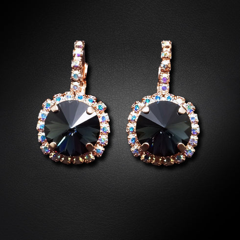 Auskari "Klaris VII (Graphite)" ar Swarovski™ kristāliem