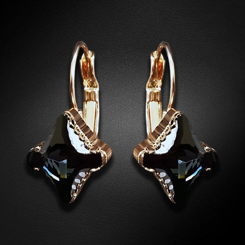 Auskari "Bizantijas Krusts (Graphite Light Chrome)" ar Swarovski™ kristāliem