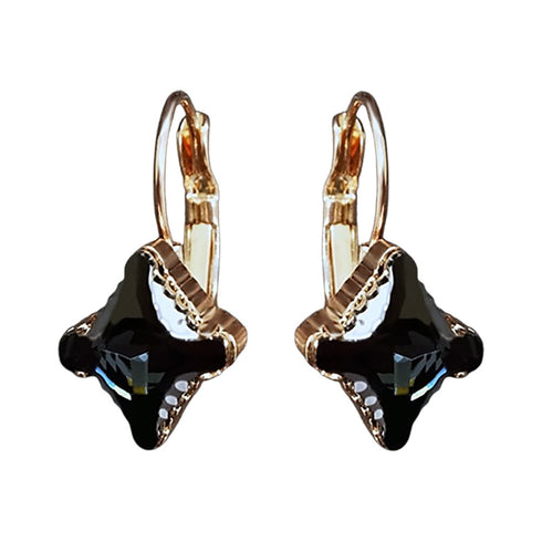 Auskari "Bizantijas Krusts (Graphite Light Chrome)" ar Swarovski™ kristāliem