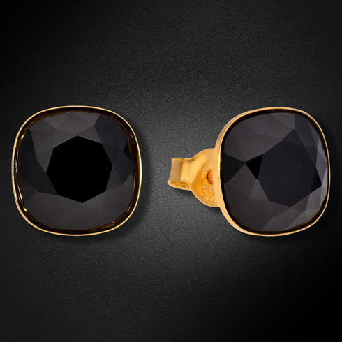 Sudraba auskari "Apžilbinošs Mirdzums (Jet)" ar Swarovski™ kristāliem