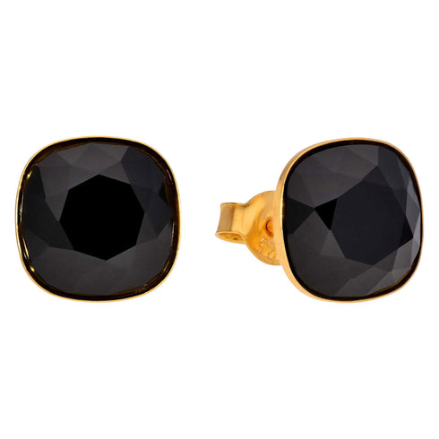 Sudraba auskari "Apžilbinošs Mirdzums (Jet)" ar Swarovski™ kristāliem