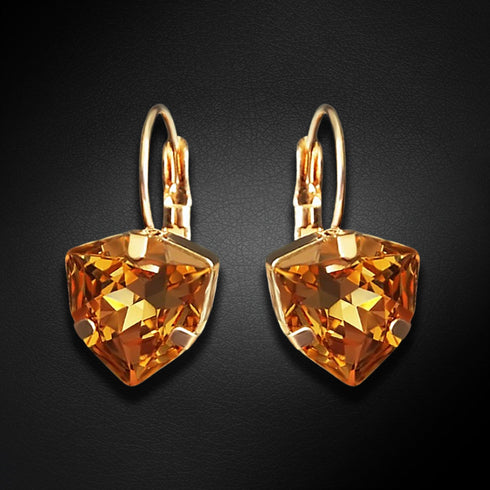 Auskari "Bermudu Trīsstūris (Light Colorado Topaz)" ar Swarovski™ kristāliem