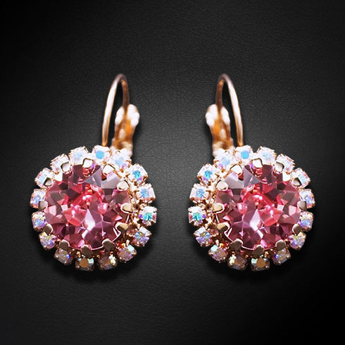 Auskari "Klaris IX (Light Rose)" ar Swarovski™ kristāliem