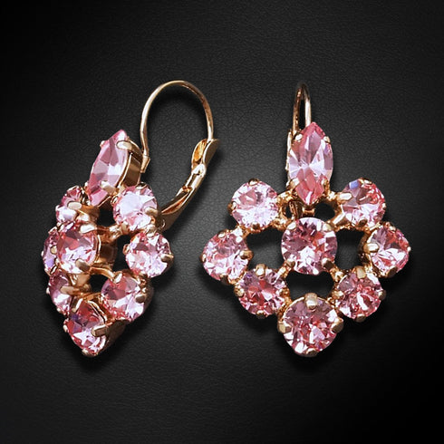 Auskari "Greznība II (Light Rose)" ar Swarovski™ kristāliem