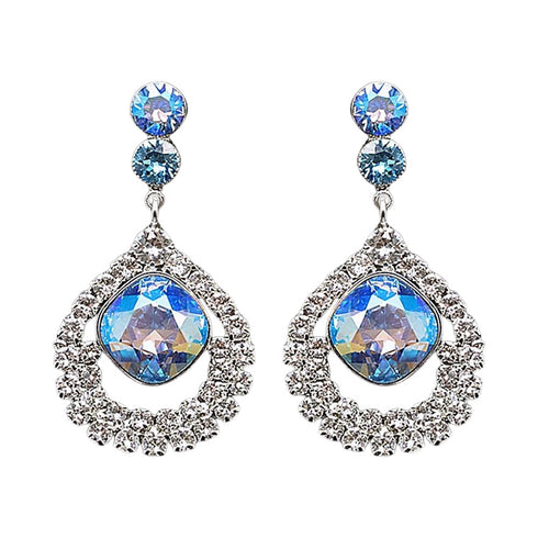 Auskarai "J'Adore II (Šviesiai safyro blizgesys)" su Swarovski™ kristalais