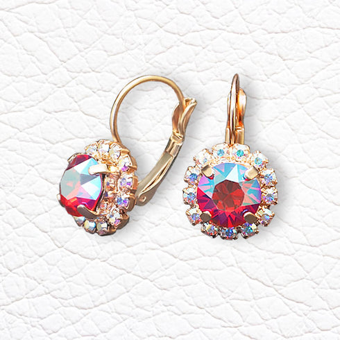 Auskari "Krāšņums II (Light Siam Shimmer)" ar Swarovski™ kristāliem