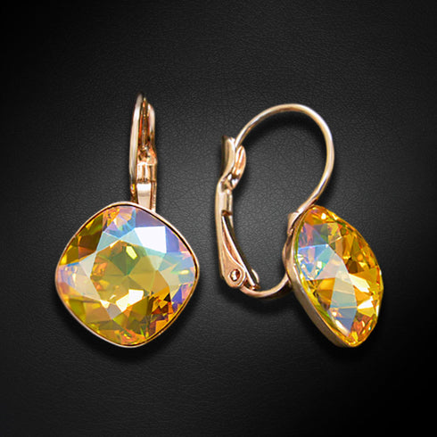Auskari "Apžilbinošs Mirdzums IV (Light Topaz Shimmer)" ar Swarovski™ kristāliem