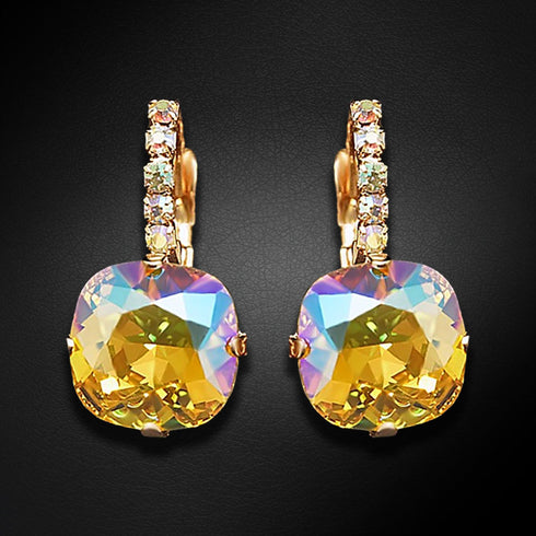Auskari "Apžilbinošs Mirdzums VII (Light Topaz Shimmer)" ar Swarovski™ kristāliem