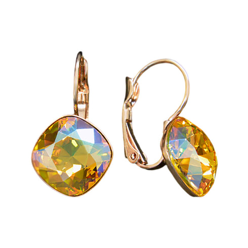 Auskari "Apžilbinošs Mirdzums IV (Light Topaz Shimmer)" ar Swarovski™ kristāliem