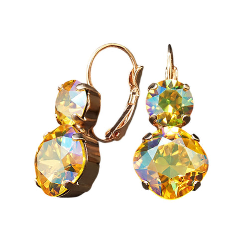 Auskari "Apžilbinošs Mirdzums VI (Light Topaz Shimmer)" ar Swarovski™ kristāliem