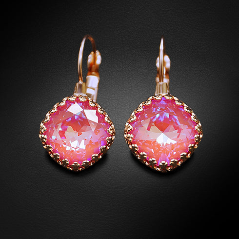 Auskari "Vintāžš IV (Lotus Pink DeLite)" ar Swarovski™ kristāliem