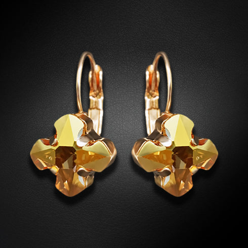 Auskari "Bizantijas Krusts (Metallic Sunshine)" ar Swarovski™ kristāliem