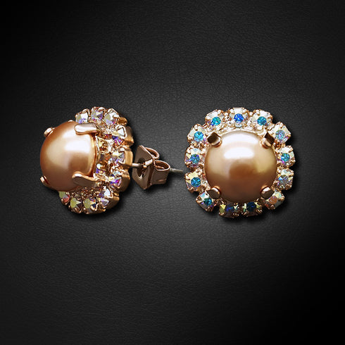 Earrings "Soul Mirror II (Rose Gold)" with Swarovski™ crystals