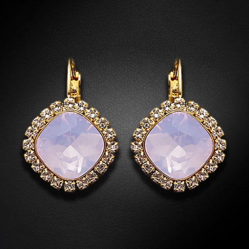Auskari "Apžilbinošs Mirdzums III (Rose Water Opal)" ar Swarovski™ kristāliem