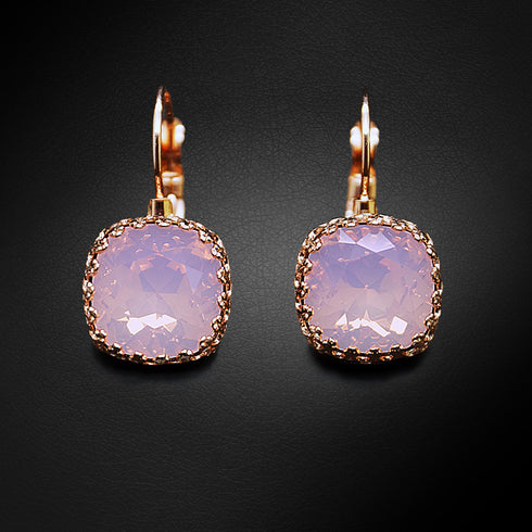 Auskari "Vintāžš V (Rose Water Opal)" ar Swarovski™ kristāliem