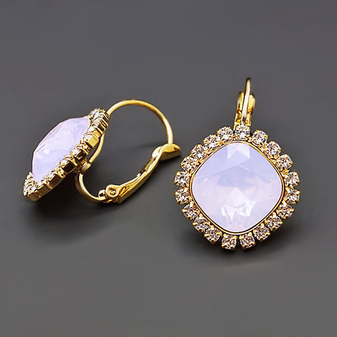 Auskarai "Dazzling Shine III (Rose Water Opal)" su Swarovski™ kristalais