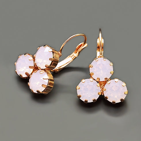 Auskari "Kristāla Lēdija II (Rose Water Opal)" ar Swarovski™ kristāliem