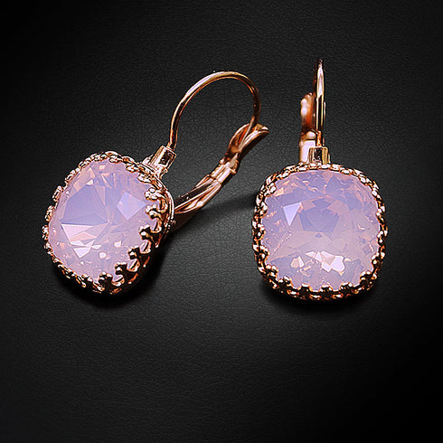 Earrings "Vintage V (Rose Water Opal)" with Swarovski™ crystals