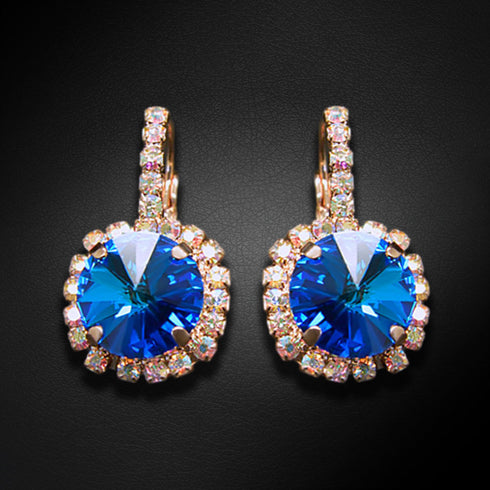 Auskari "Klaris VII (Sapphire)" ar Swarovski™ kristāliem