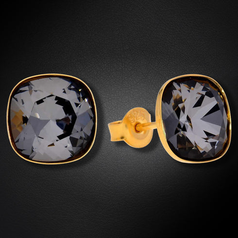 Sudraba auskari "Apžilbinošs Mirdzums (Silver Night)" ar Swarovski™ kristāliem