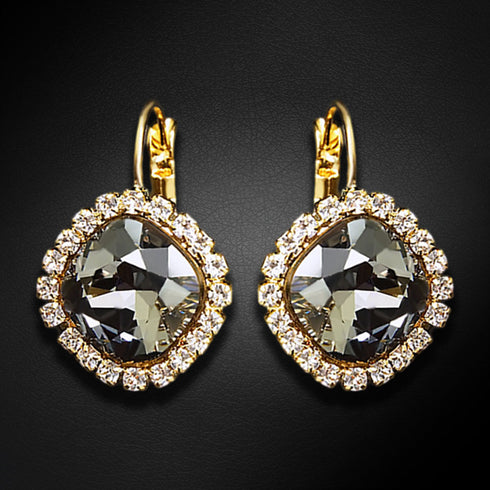 Earrings "Dazzling Sparkle III (Silver Shadow)" with Swarovski™ crystals