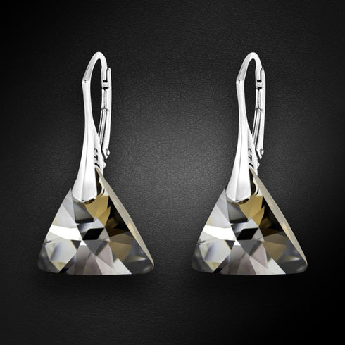 Sudraba auskari "Osiris (Silver Night)" ar Swarovski™ kristāliem