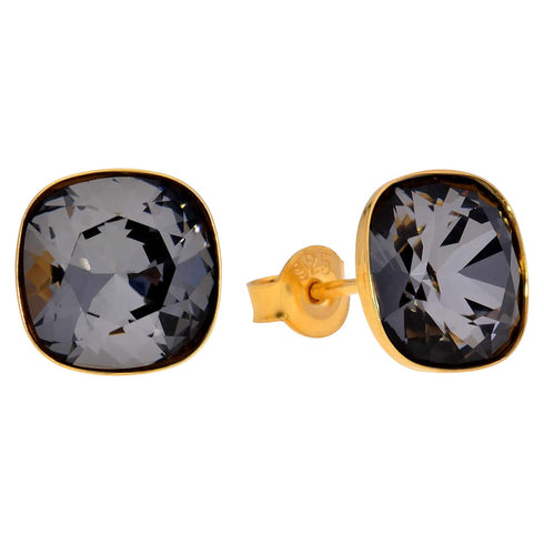 Sudraba auskari "Apžilbinošs Mirdzums (Silver Night)" ar Swarovski™ kristāliem