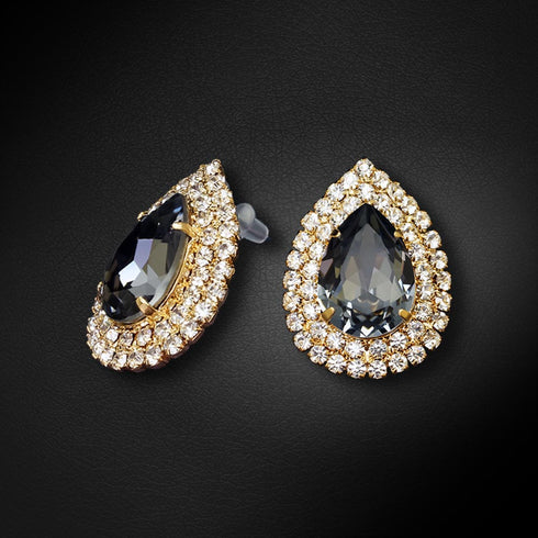 Earrings "Jasmine (Silver Night)" with Swarovski™ crystals
