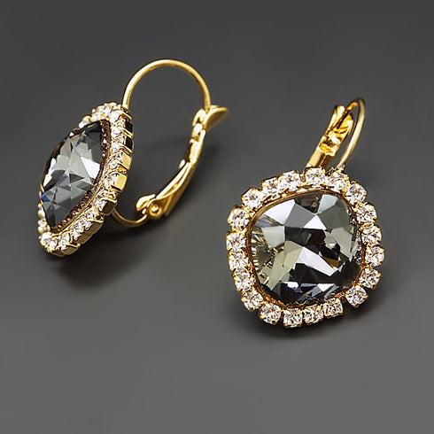 Auskari "Apžilbinošs Mirdzums III (Silver Shadow)" ar Swarovski™ kristāliem