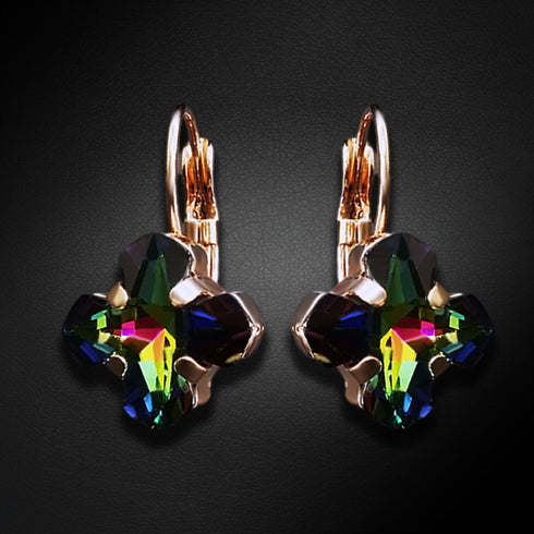 Auskari "Bizantijas Krusts (Vitrail Medium)" ar Swarovski™ kristāliem