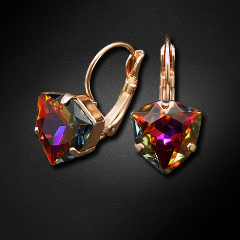 Earrings "Bermuda Triangle (Volcano)" with Swarovski™ crystals