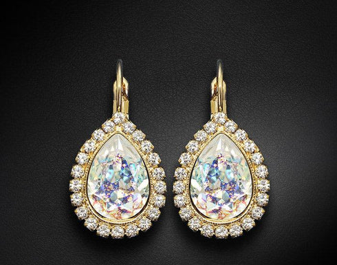 Auskari "Debesu Piliens (White Patina)" ar Swarovski™ kristāliem