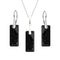 Silver set "Growing Crystal II (Jet)" with Swarovski™ crystals