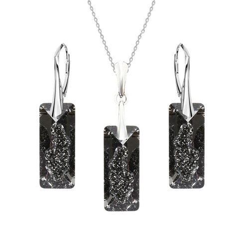 Silver set "Growing Crystal II (Silver Night)" with Swarovski™ crystals