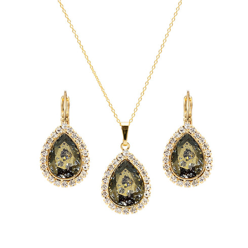 Komplekts "Debesu Piliens (Gold Patina)" ar Swarovski™ kristāliem