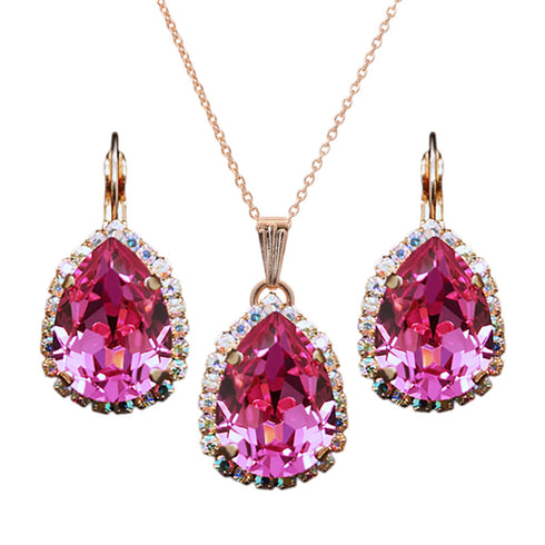 Komplekts "Debesu Piliens III (Rose)" ar Swarovski™ kristāliem