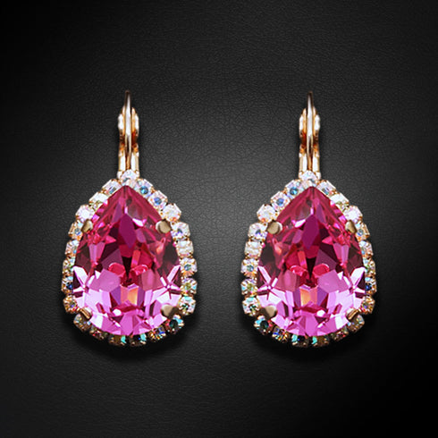 Komplektas "Debesu Lašas III (Rožė)" su Swarovski™ kristalais