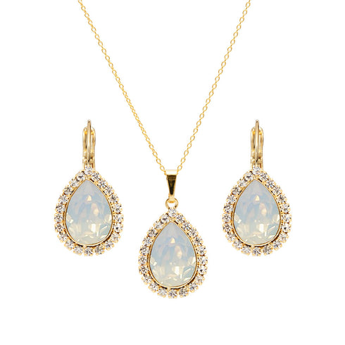 Komplekts "Debesu Piliens (White Opal)" ar Swarovski™ kristāliem