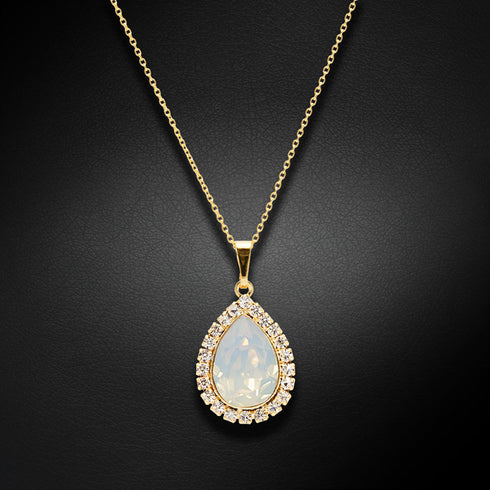 Komplekts "Debesu Piliens (White Opal)" ar Swarovski™ kristāliem