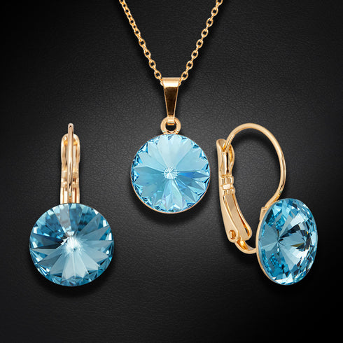 Komplekts "Klaris II (Aquamarine Blue)" ar Swarovski™ kristāliem