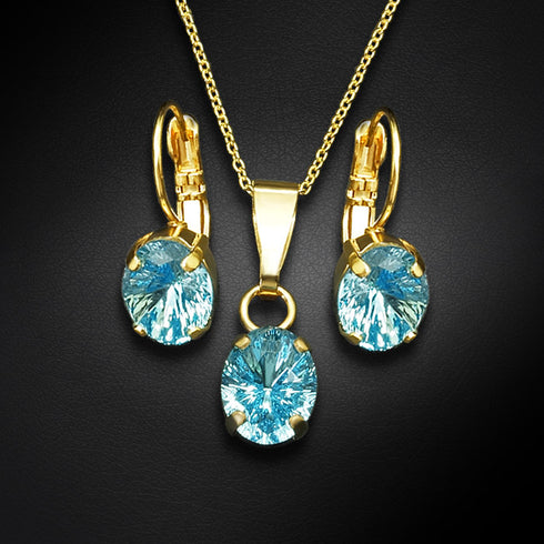 Komplekts "Mistika II (Aquamarine)" ar Swarovski™ kristāliem