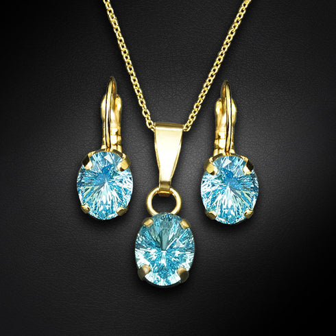 Komplekts "Mistika II (Aquamarine)" ar Swarovski™ kristāliem